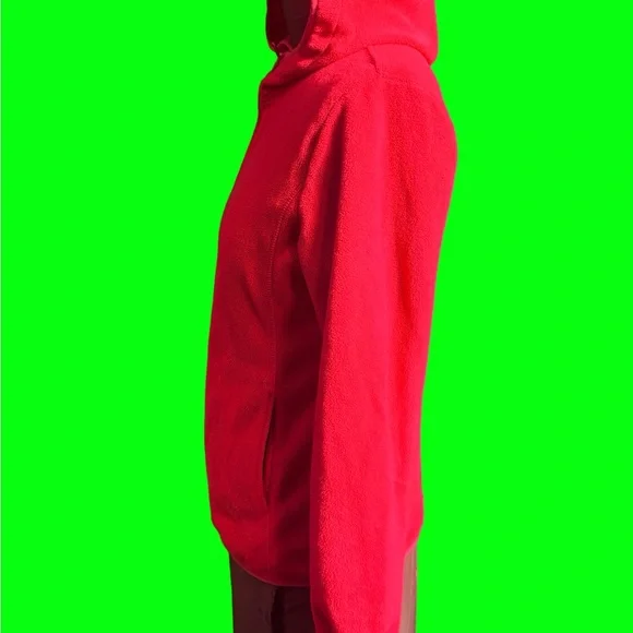 Pink fleece hoodie, zip-up with pockets - Picture 4 of 16